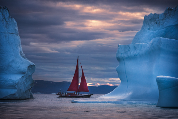 sailing among the icebergs